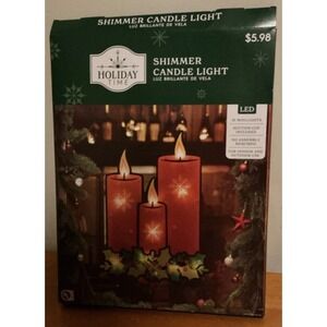 Holiday Time Shimmer Candles Indoor/Outdoor Christmas Light‎ Up Window Decor